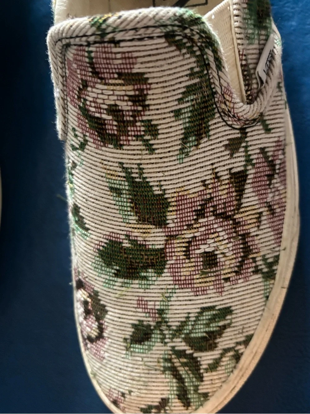 Vans Floral Slip-On Sneakers in Cream, Pink and Green - Picture 5 of 8
